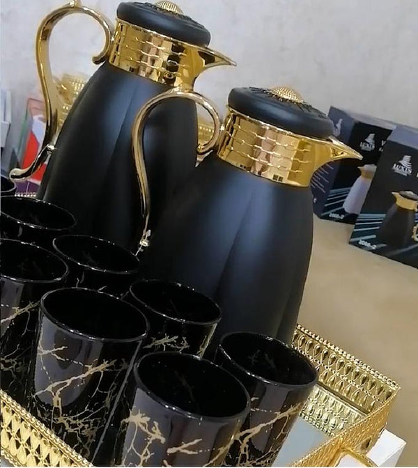 2 plateaux Prestige + 2 grands thermos + 12 verres en marbre