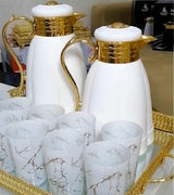 2 Prestige trays + 2 large thermoses + 12 marble glasses